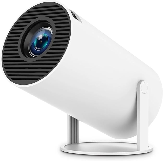 جهاز عرض صغير محمول 5G واي فاي 6 بلوتوث 5.0 اندرويد 11، جهاز عرض 4K 1080P FHD يدعم 8000 لومن، جهاز عرض LED تلقائي لتصحيح الانحراف الافقي بدوران 180 درجة للهاتف